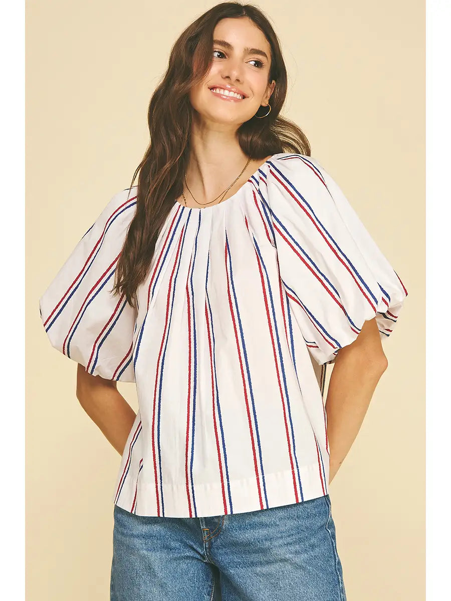 Red White & Blue Blouse