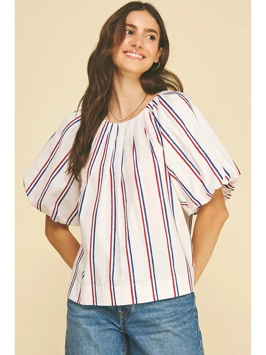 Red White & Blue Blouse