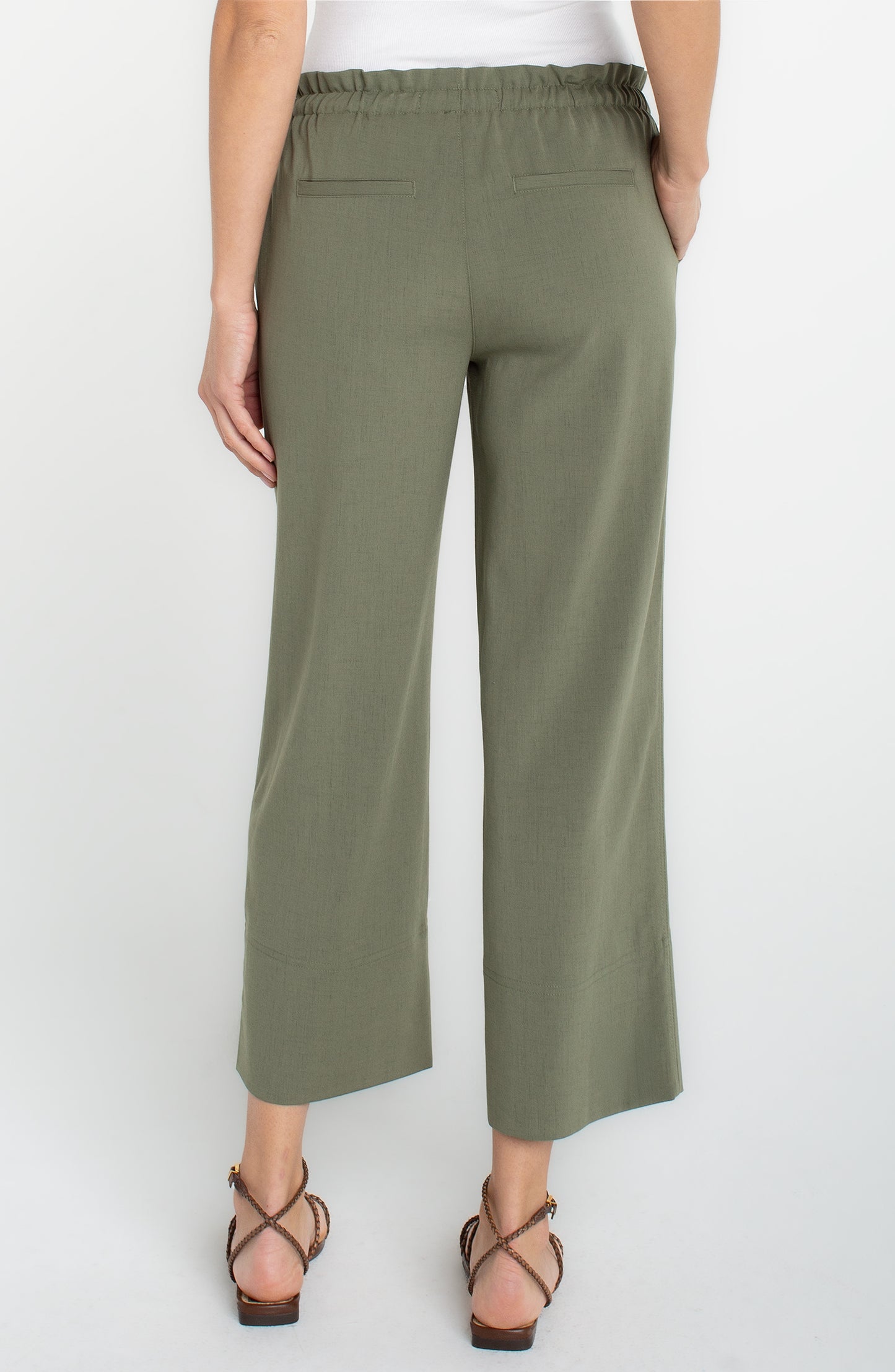 Liverpool-Pull on tie waist wide leg ankle