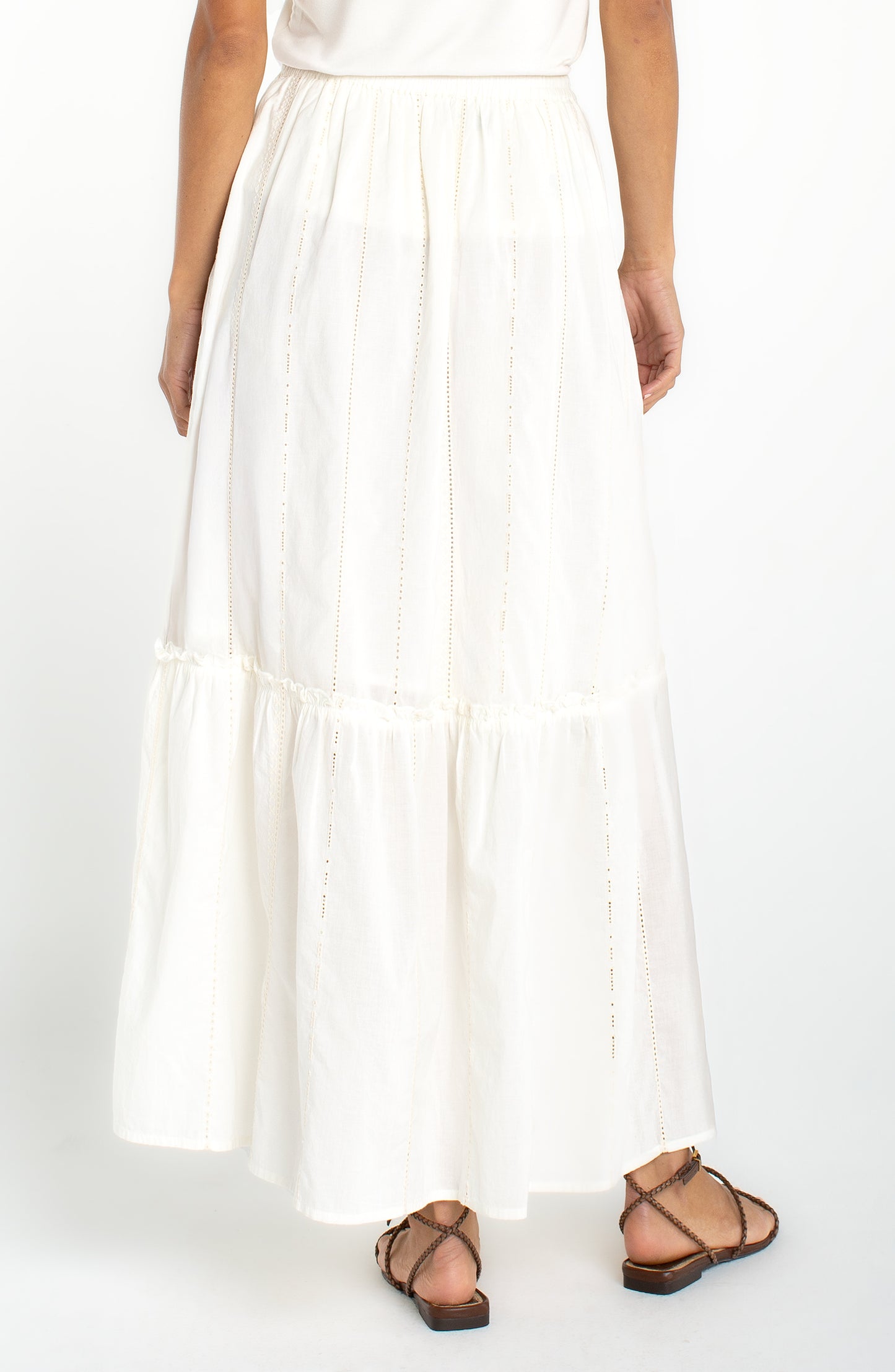 Liverpool-Tiered woven pull on maxi skirt