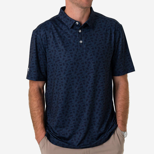 Performance Polo- Navy Stars and Stripes
