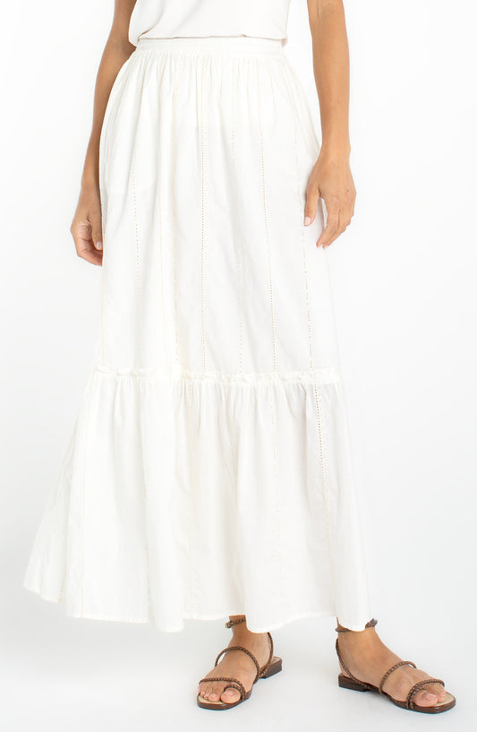Liverpool-Tiered woven pull on maxi skirt