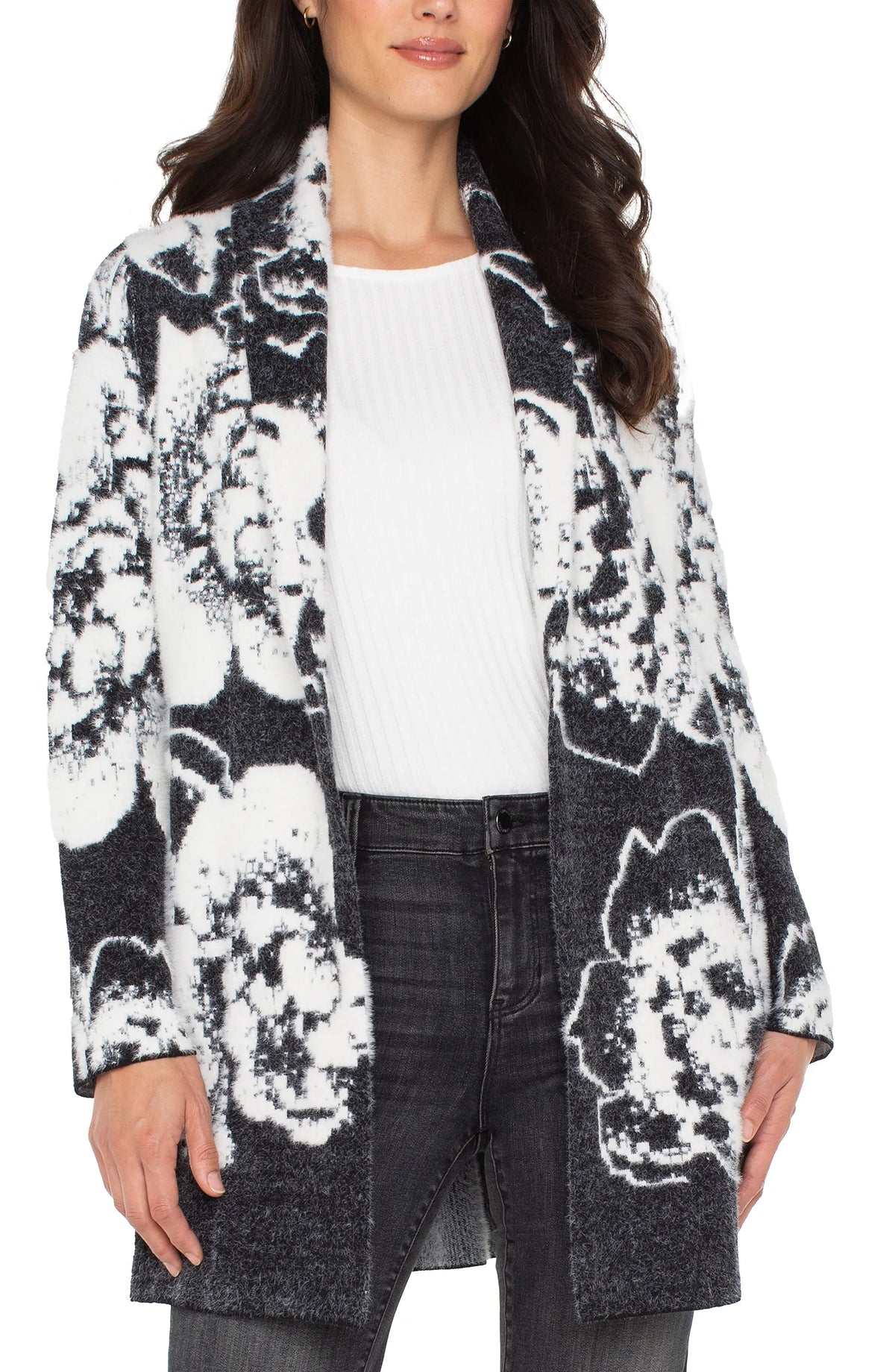 Liverpool Coatigan-White Floral