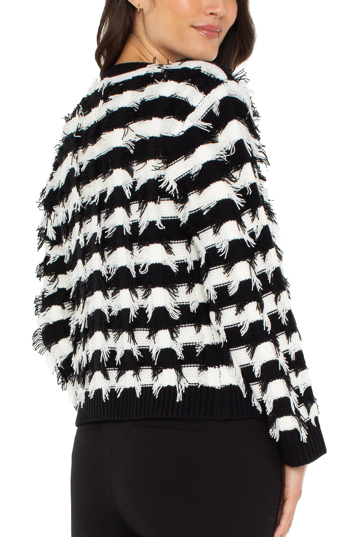 Liverpool Cardigan-Black/White Fring