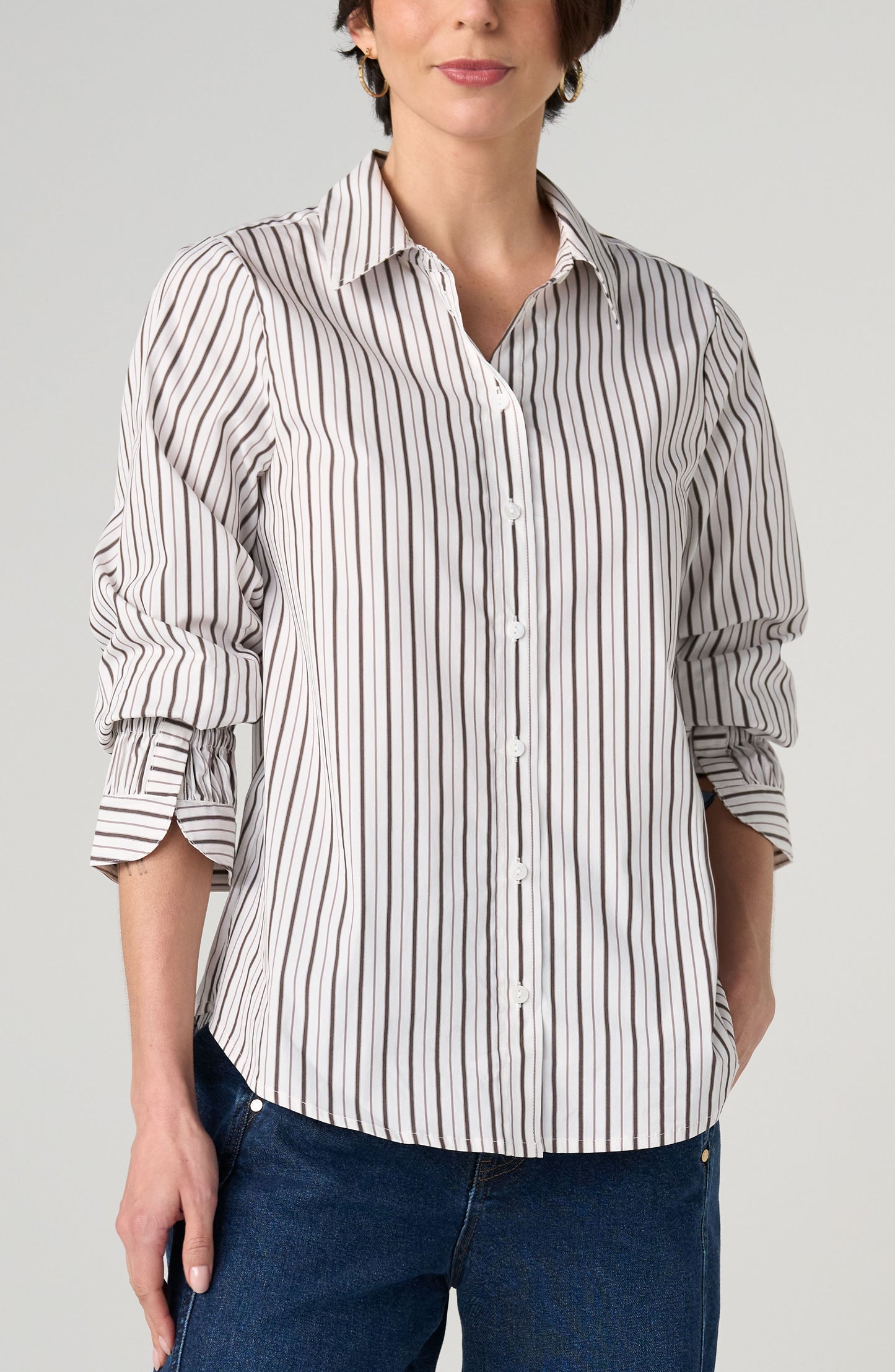 Liverpool Button Front Top- Cream
