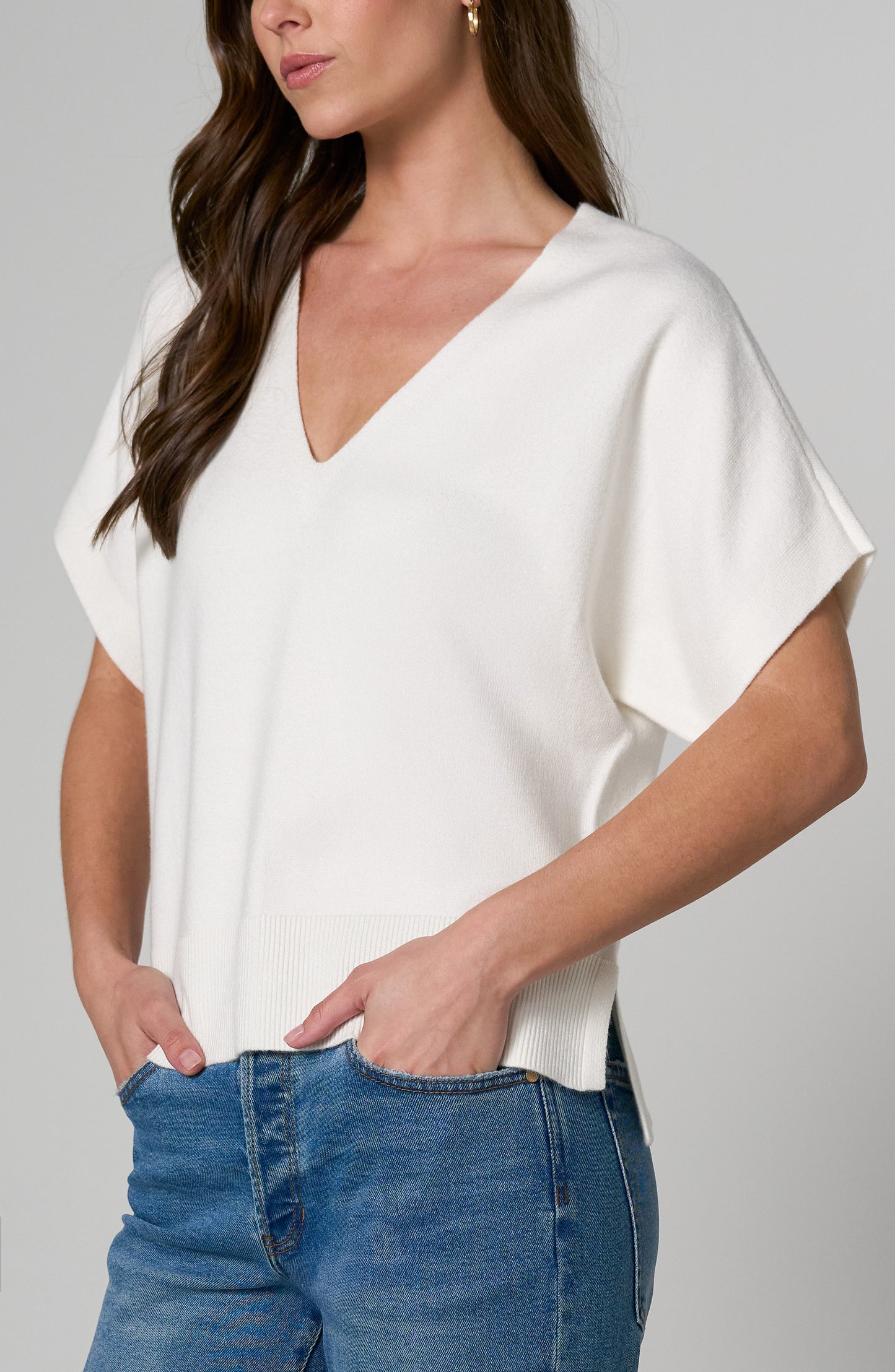 Liverpool Dolman Popover Top- Whipped Cream