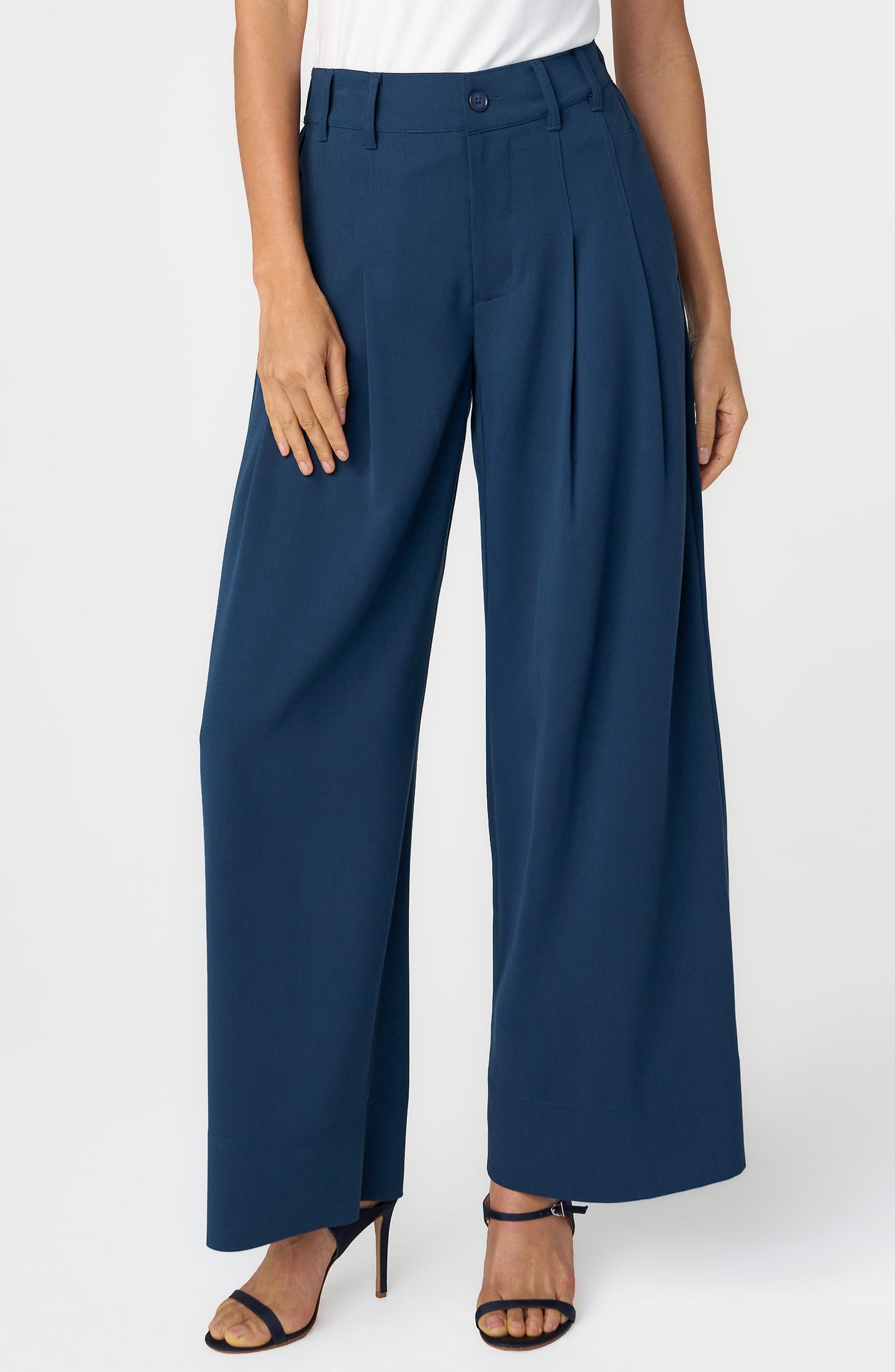 Liverpool Pleated Trousers- Oxford Navy