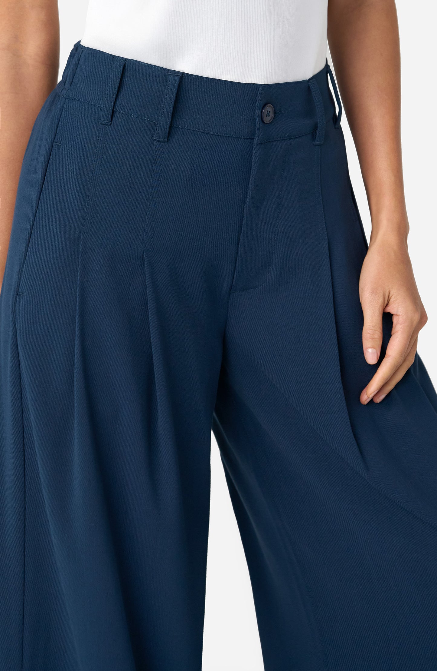 Liverpool Pleated Trousers- Oxford Navy