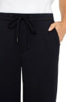 Pull On Wide Leg Crop Trouser- Black