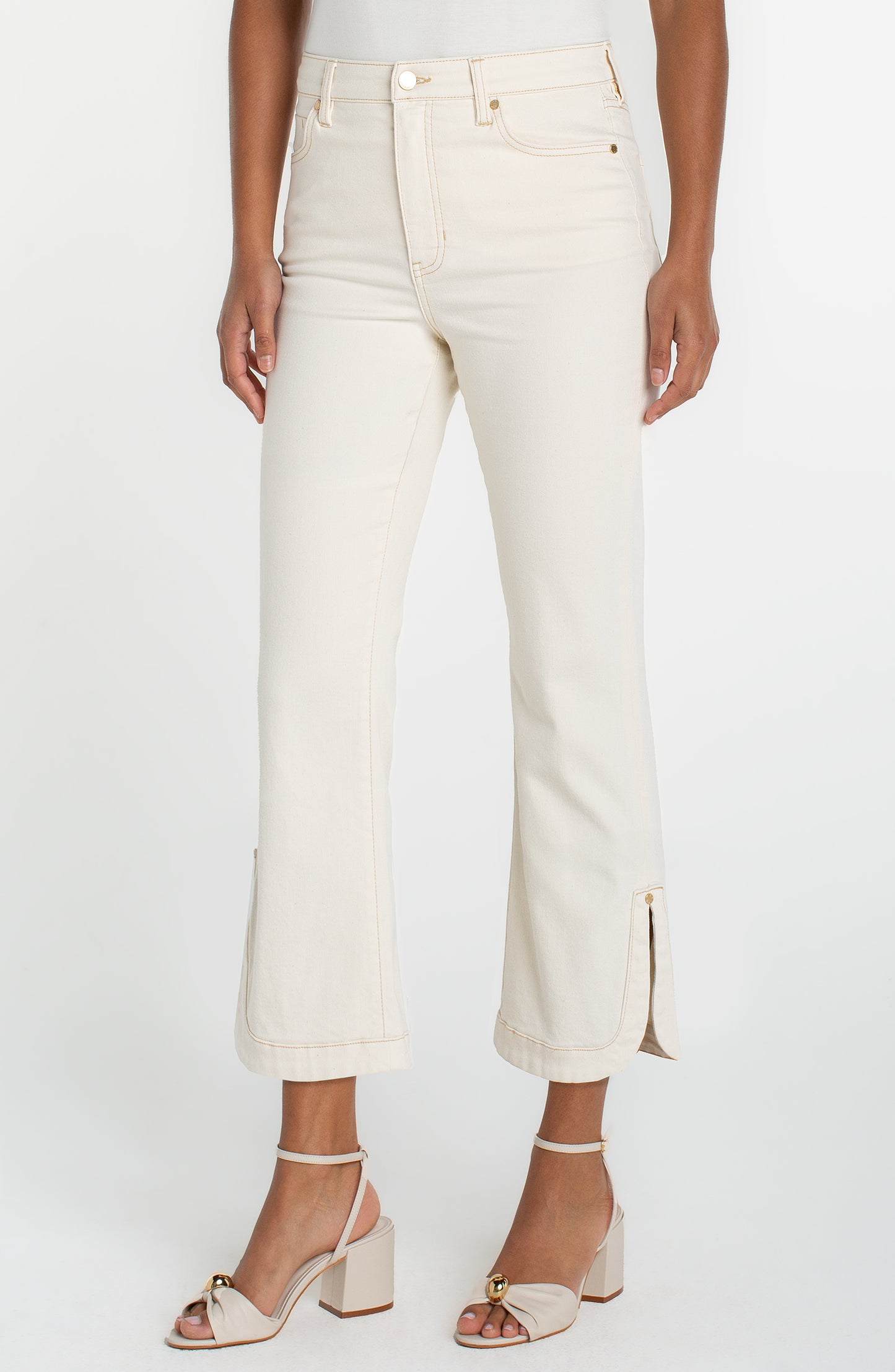 Liverpool-Hr Hannah Crop Flare w/tulip hem