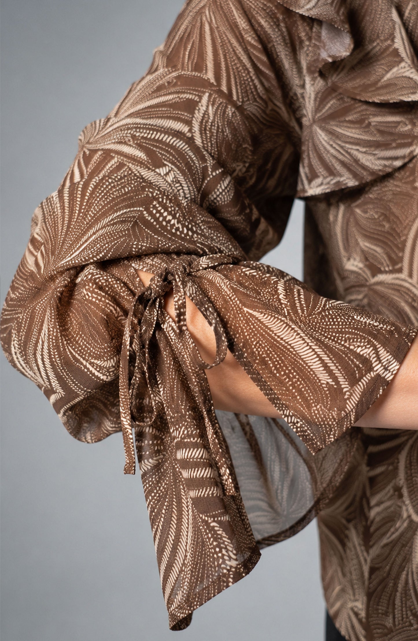 Liverpool Double Ruffle V-neck Woven Blouse
