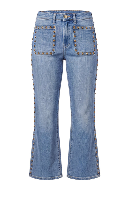 Liverpool Hannah Flare w/ patch pockets & studs