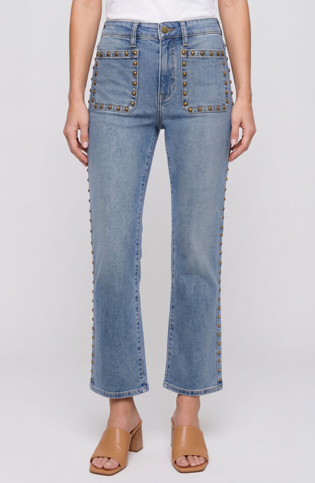 Liverpool Hannah Flare w/ patch pockets & studs