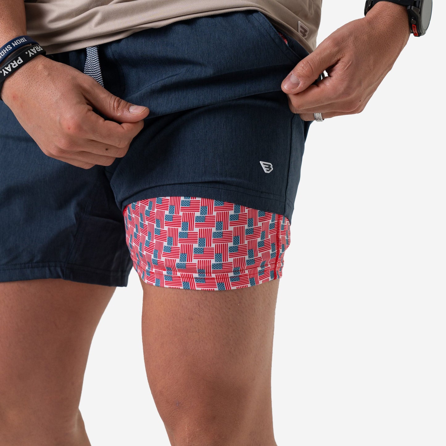 Athletic Short- Heather Navy