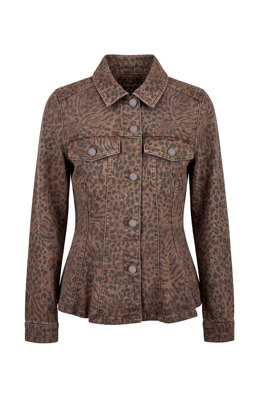 Liverpool Fit and Flare Jacket- Animal Print