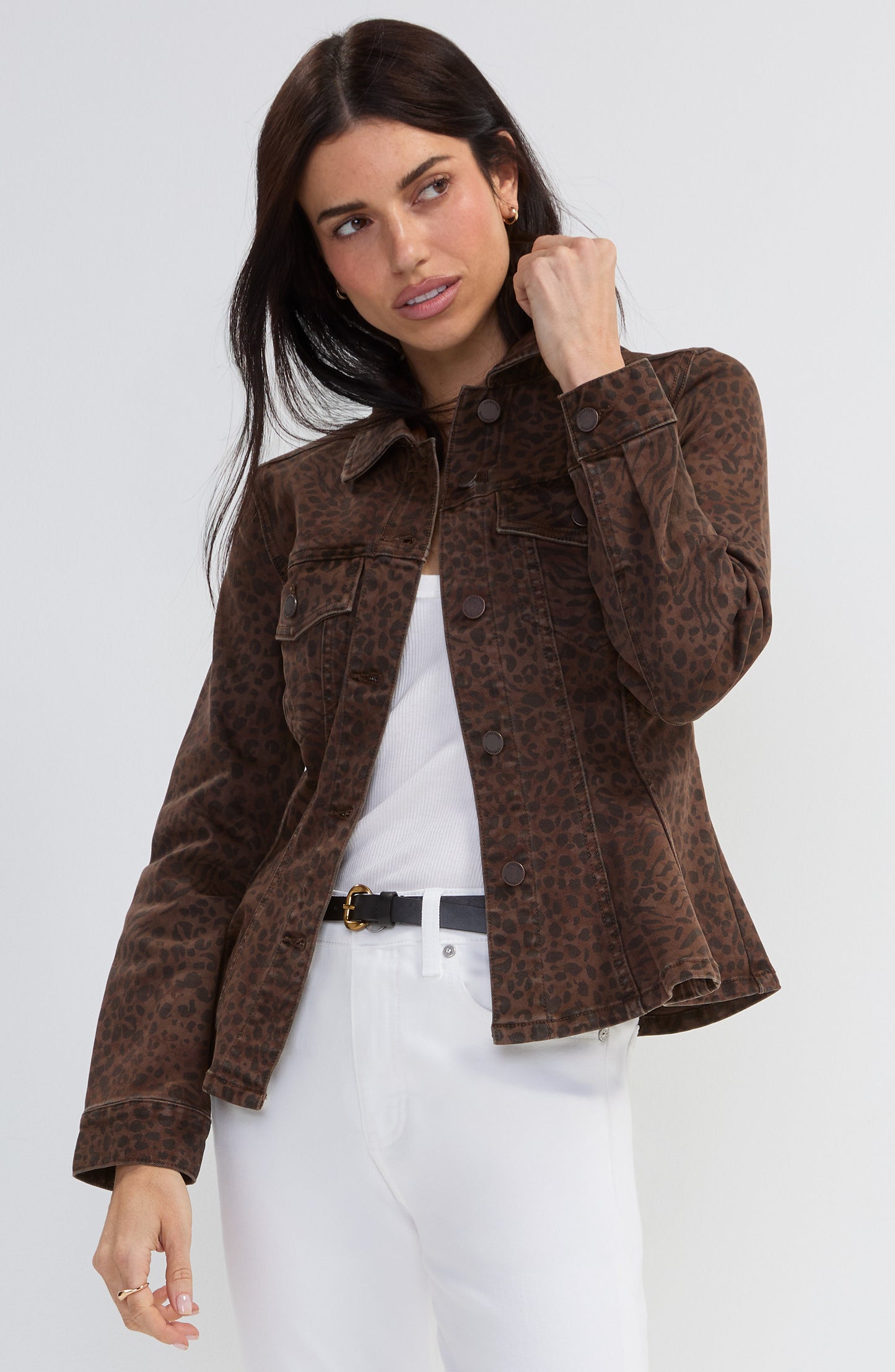 Liverpool Fit and Flare Jacket- Animal Print