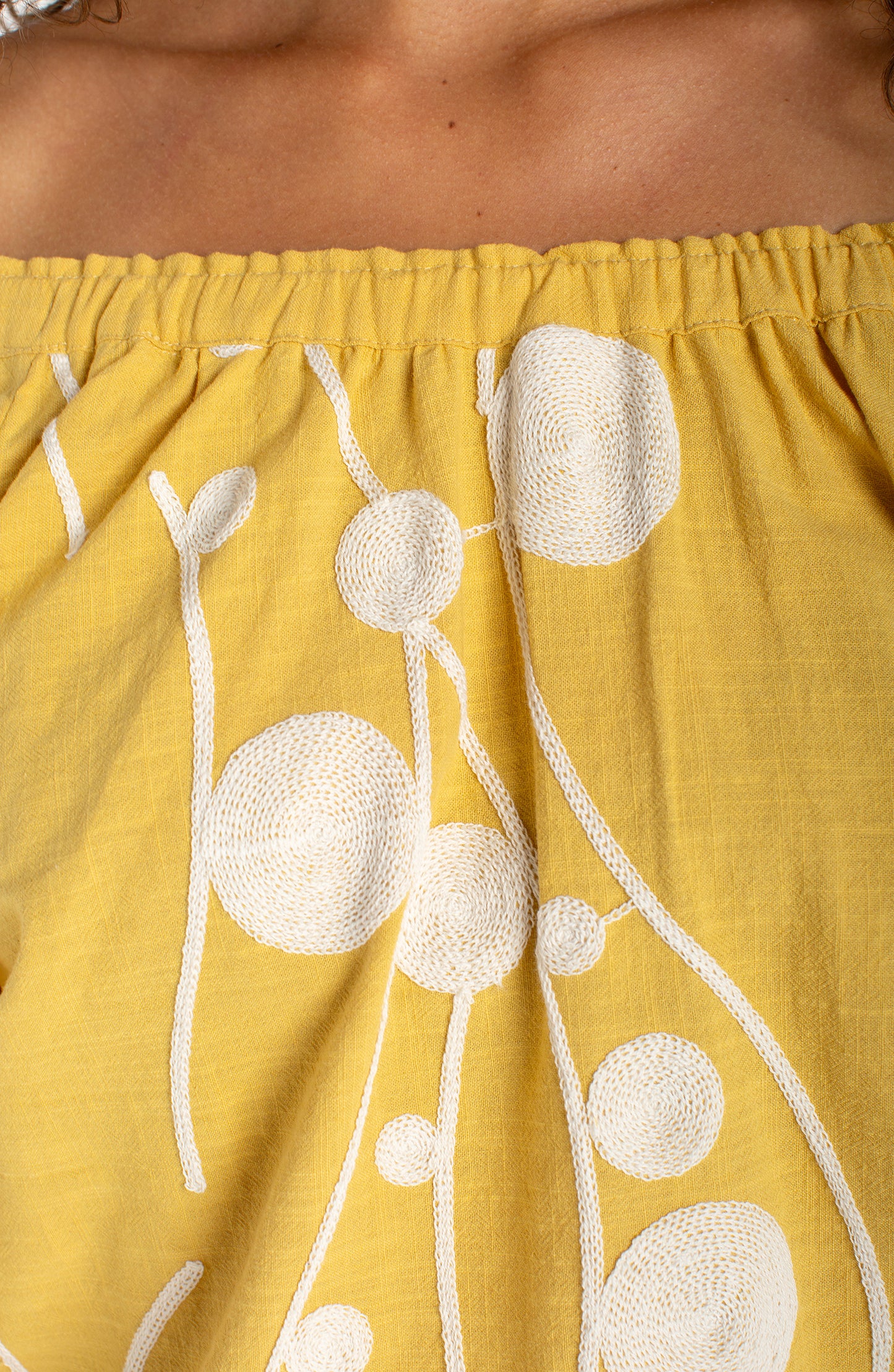 Liverpool-3/4 sleeve woven top- Mustard