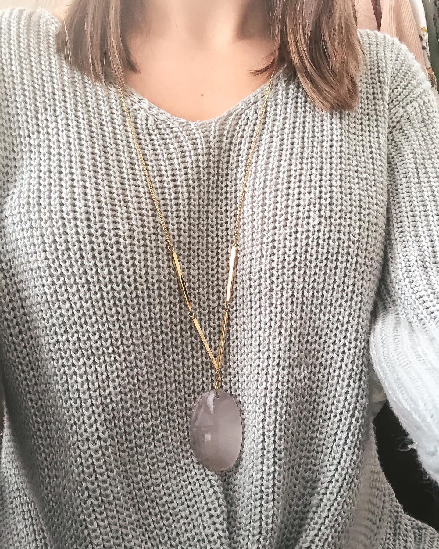 Agate Collection Ashen Necklace Gold