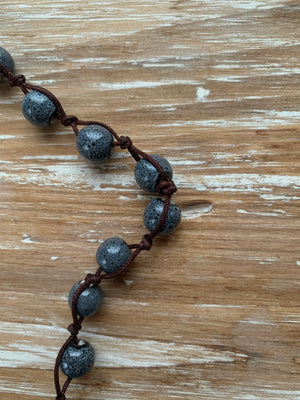 Lost & Found Smokey Blue Beaded Necklace