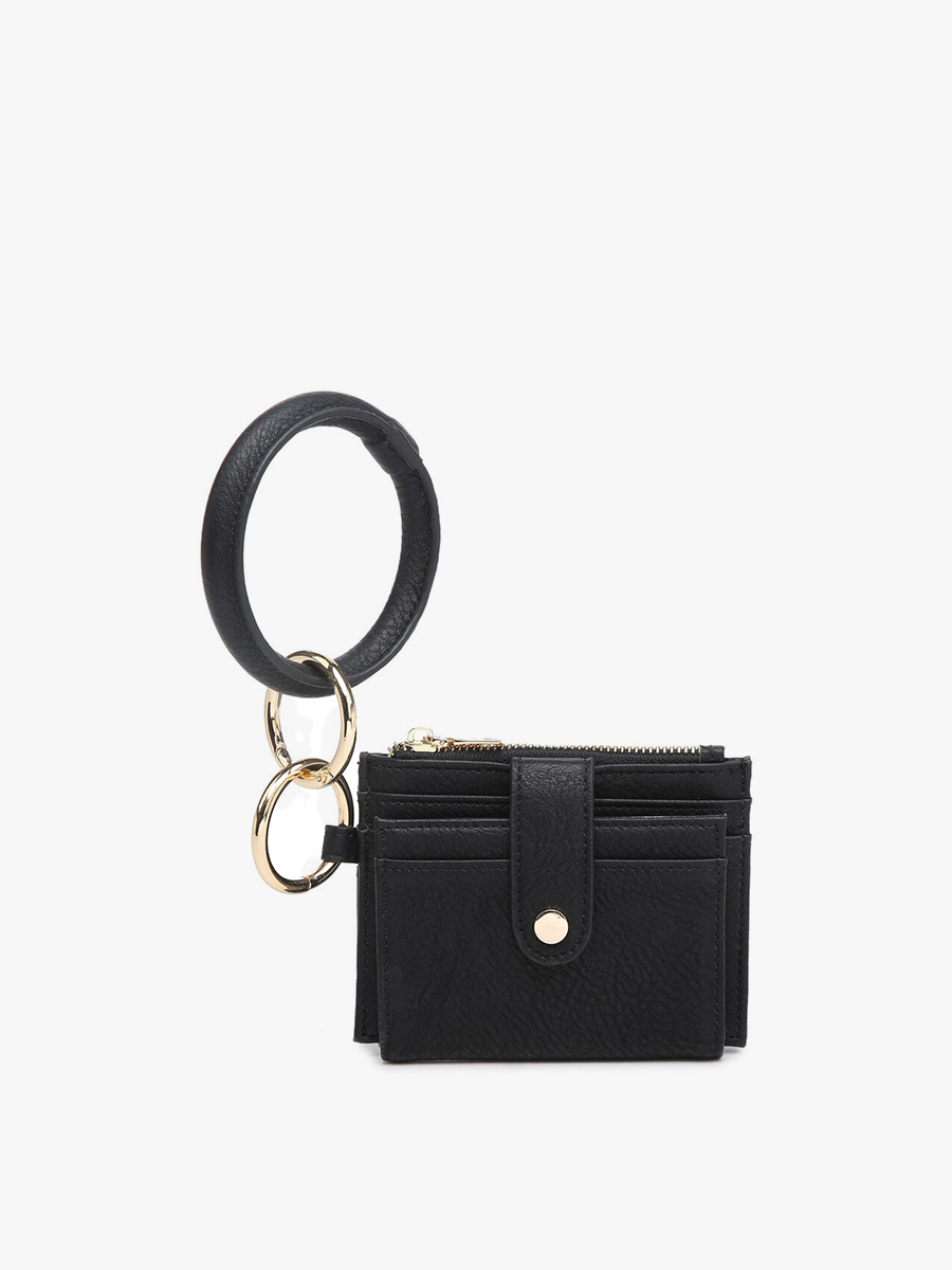 Sammie Mini Snap Wallet w/ Ring- Black