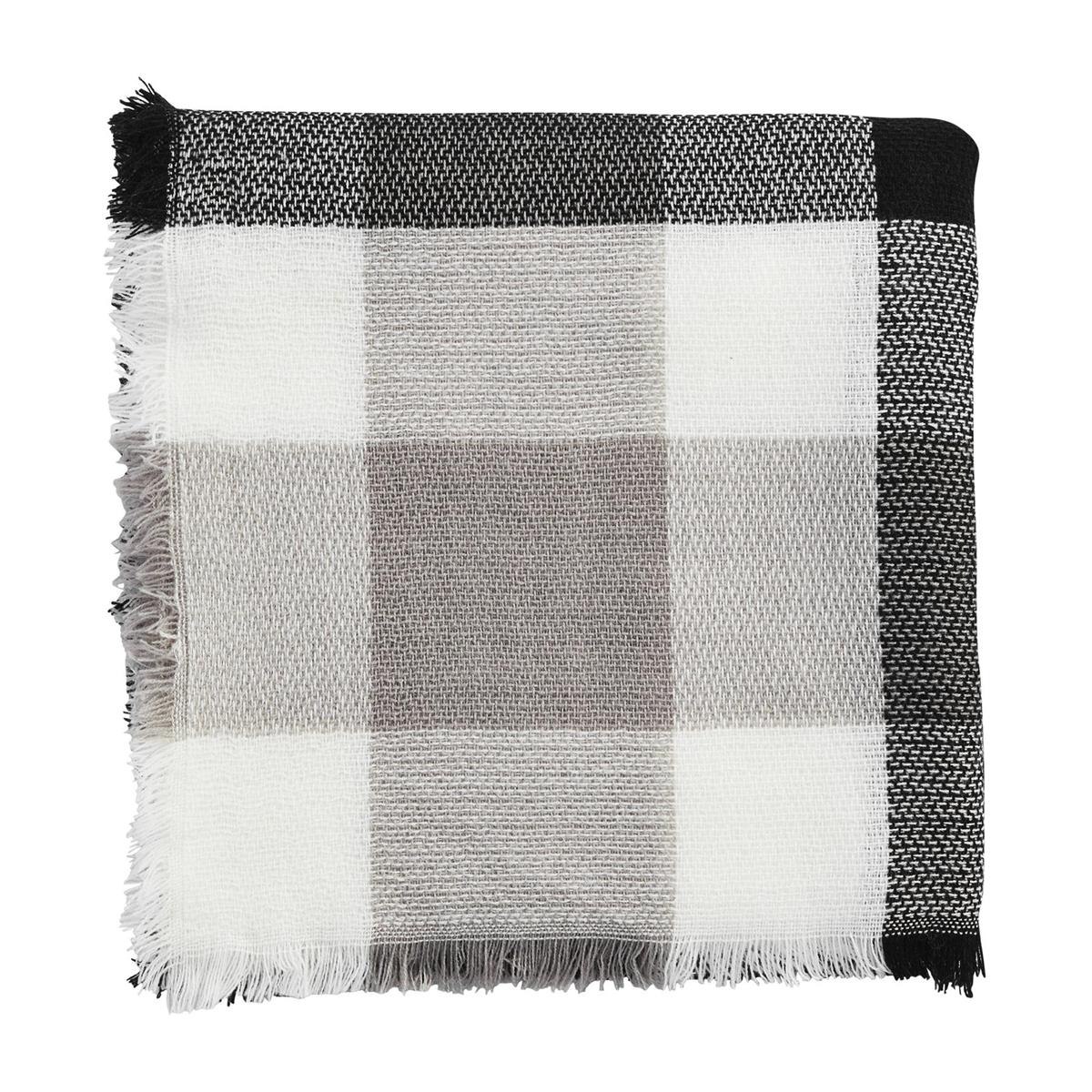 Black Square Plaid Scarf