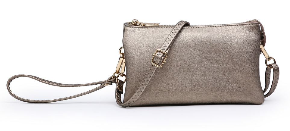 Riley Compartment Wristlet/Crossbody-Silver
