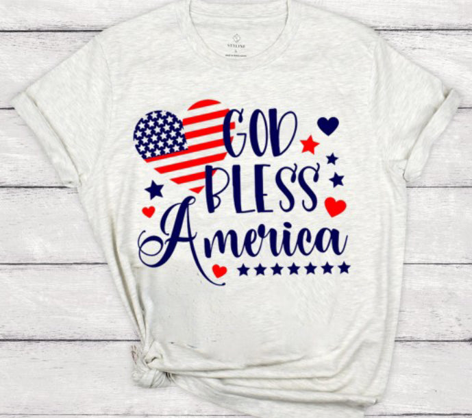 God Bless America T-Shirt Oatmeal