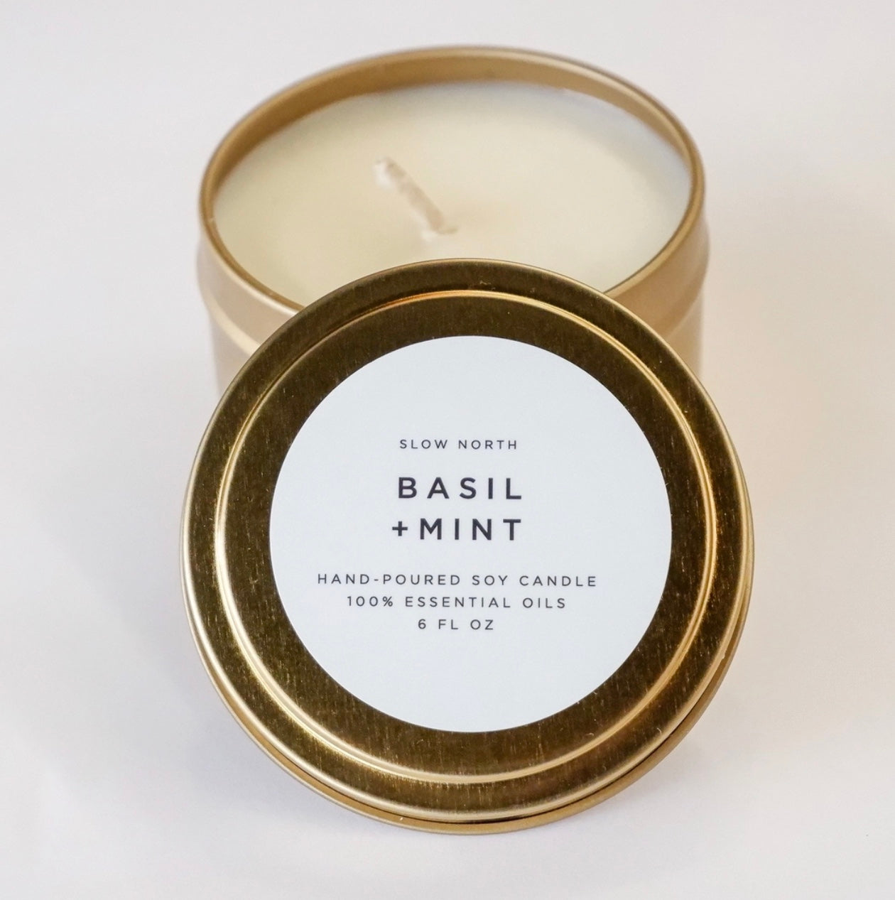 Travel Tin Candles | Basil + Mint (6 oz.)