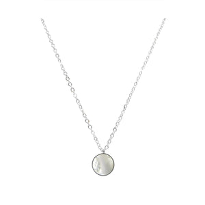Goddess Collection Silver Mother of Pearl Necklace